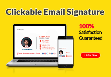 I will make clickable email signature for Gmail in 24 hours