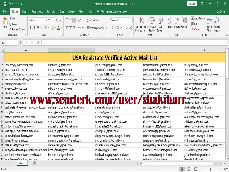 1000 verified and active email list for your email marketing