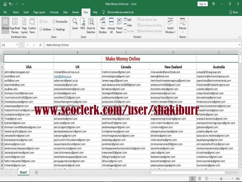 1000 verified and active email list for your email marketing