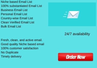 I will collect niche based bulk email list for email marketing