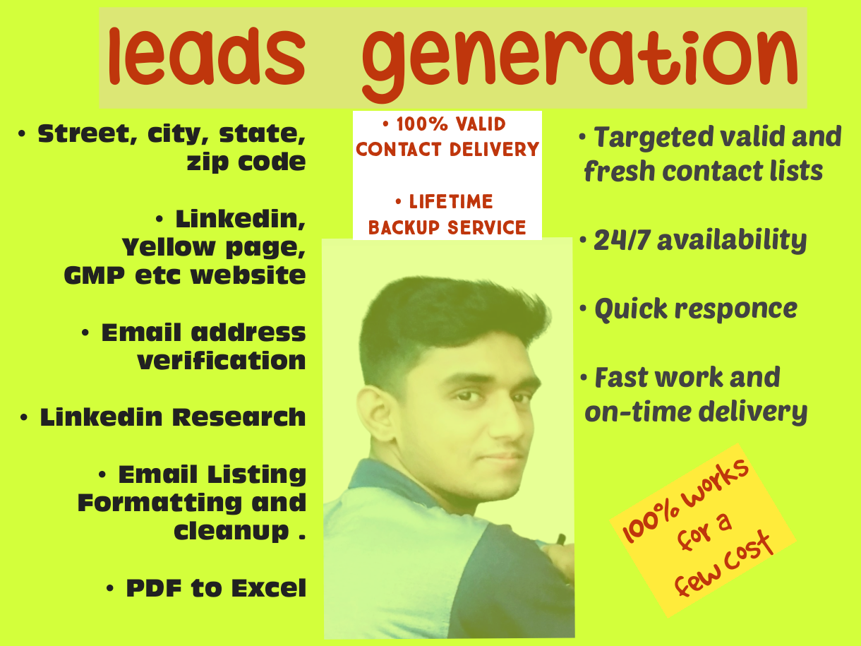 Valid Email address Provider or Lead Generation 