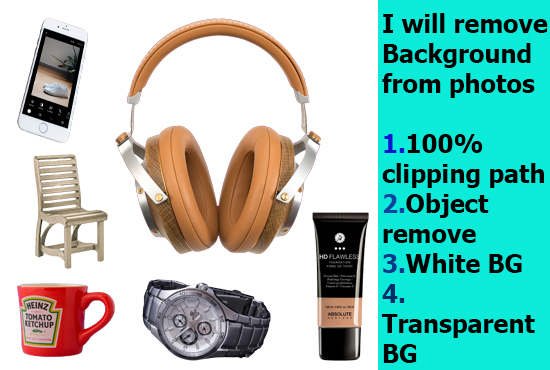 I will professionally remove background from 5 photos