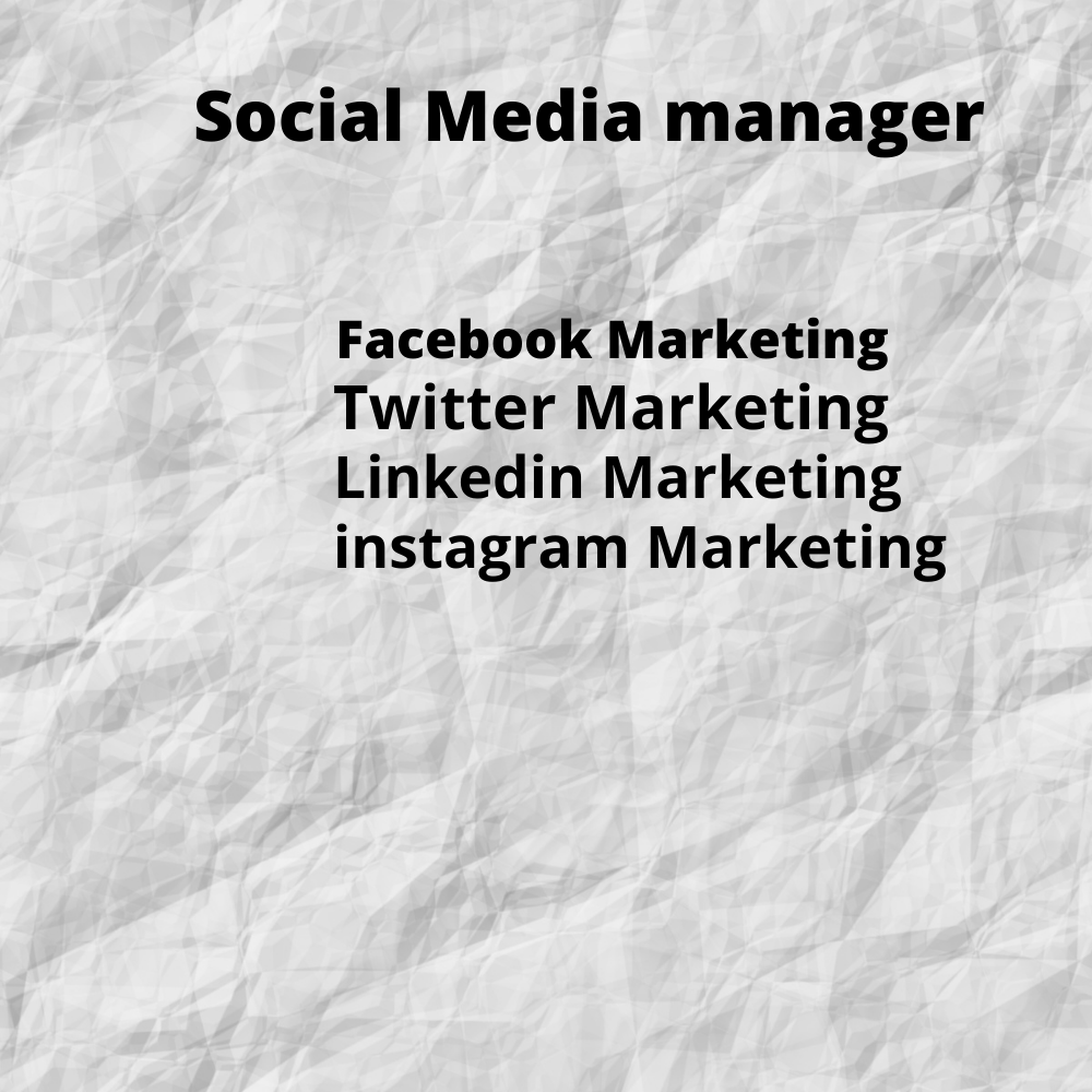I will be your social media marketing manager.