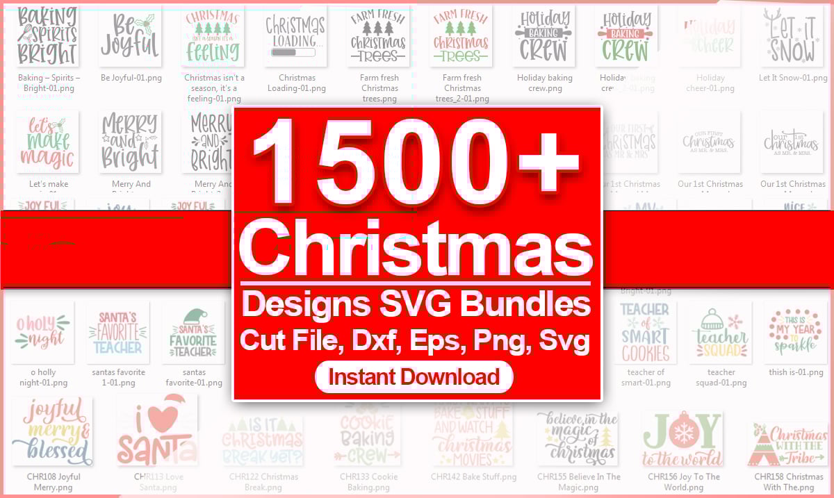 Deliver 1500 Christmas design SVG, Christmas T-shirt design bundles