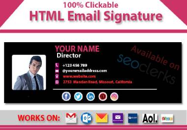 I Will Create Professional Clickable HTML & CSS Email Signature