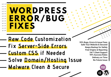 I'll Fix Bugs, Errors & Issues of Wordpress Website