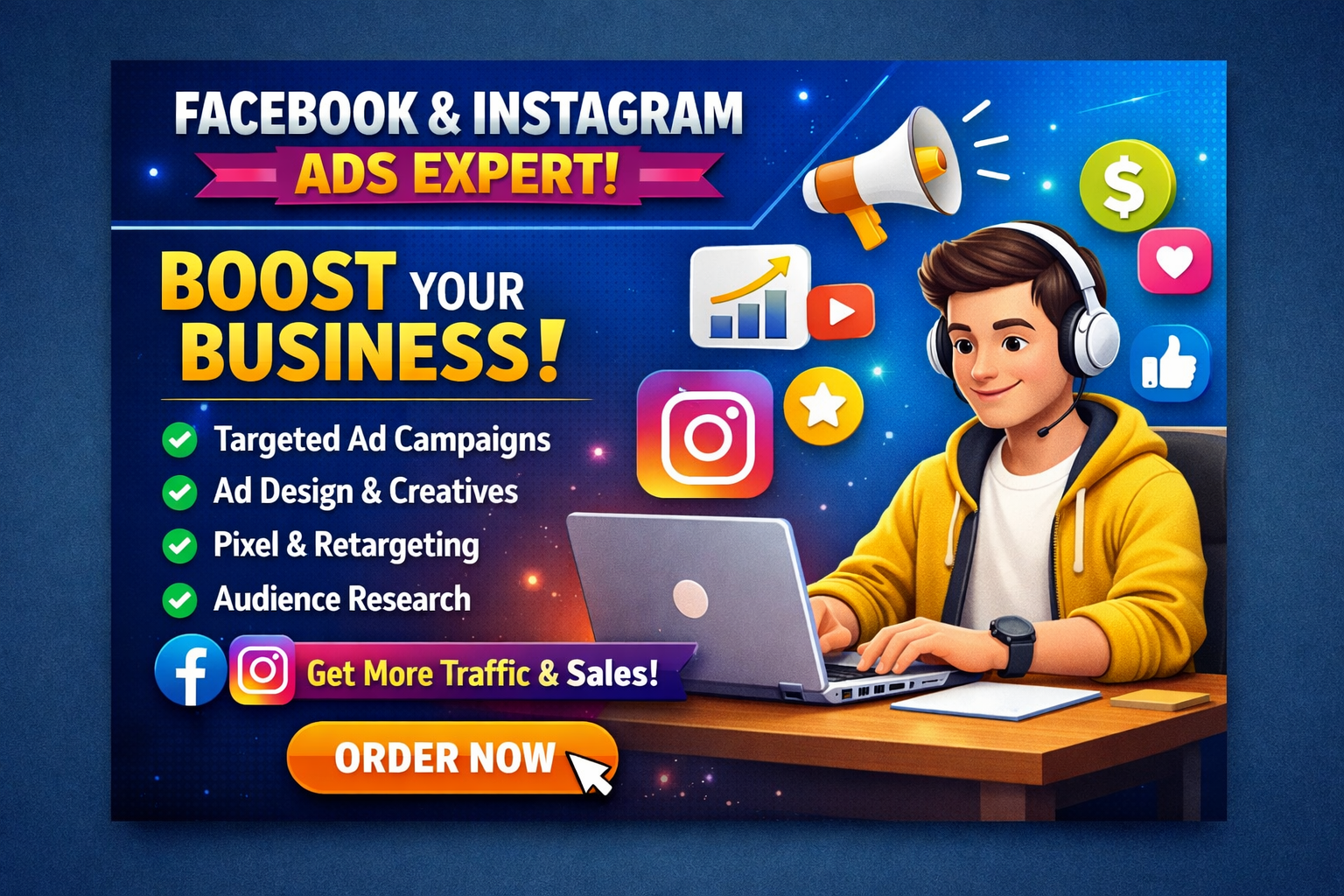 I will run high converting Facebook and Instagram ads for your business