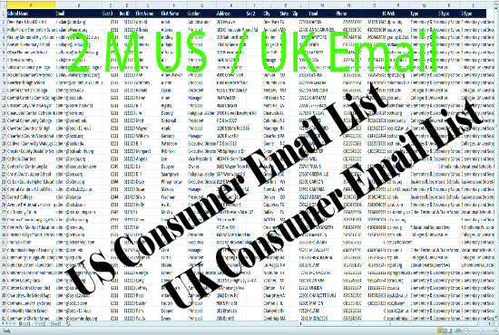 I will provide 200K UK, USA, Australia active consumer email list