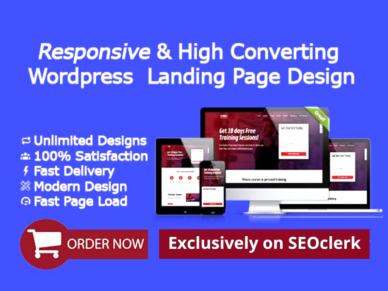 I will create a modern WordPress landing page, WordPress squeeze page, elementor landing page