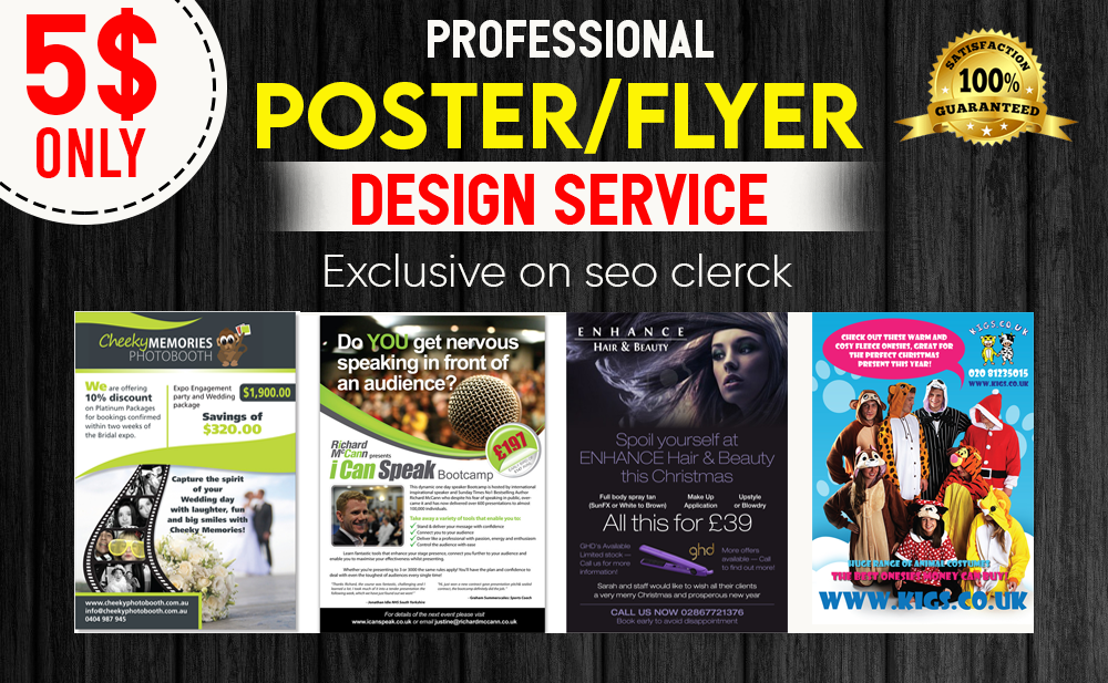 design a attractive business flyer, poster, brochure and banner in 24 hours