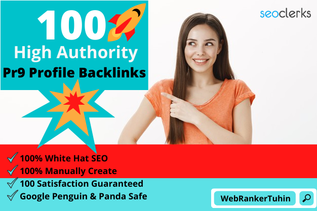 Create High Quality 100 Unique DA Safe Pr9 Profile Backlinks For Rank Up Your Website On Google.