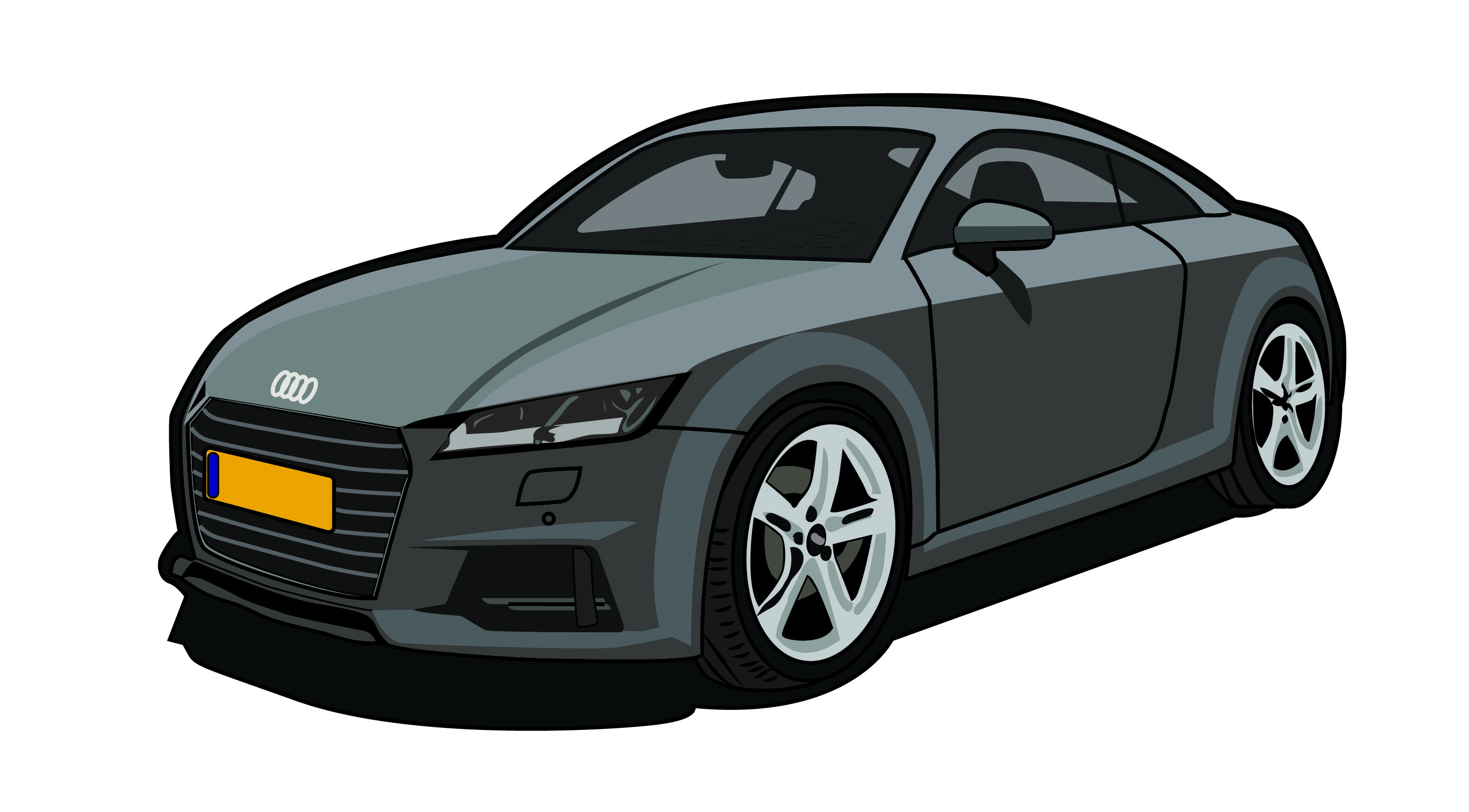 I will draw vibrant truck and car illustration