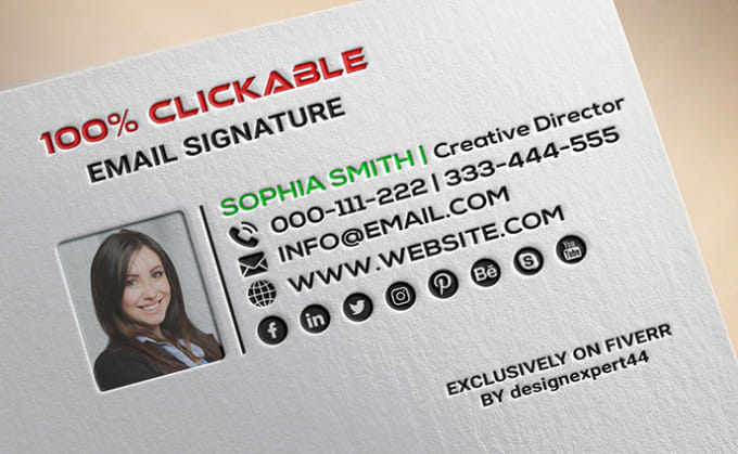  I will design a clickable HTML email signature for $1