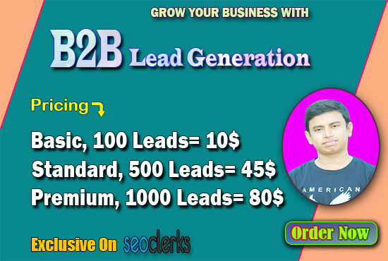 I will do B2B lead generation and web research for your targeted Business