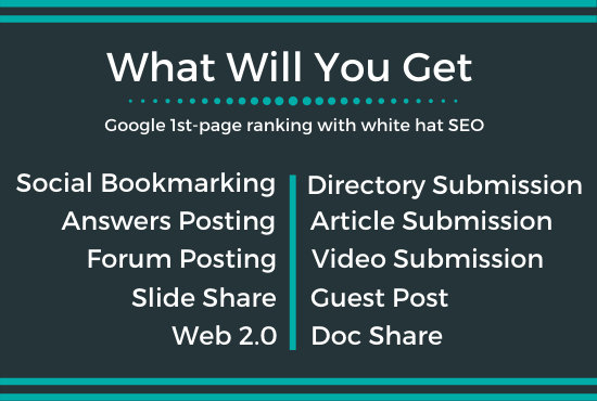 I Will provide Guaranteed Google 1st page ranking SEO service