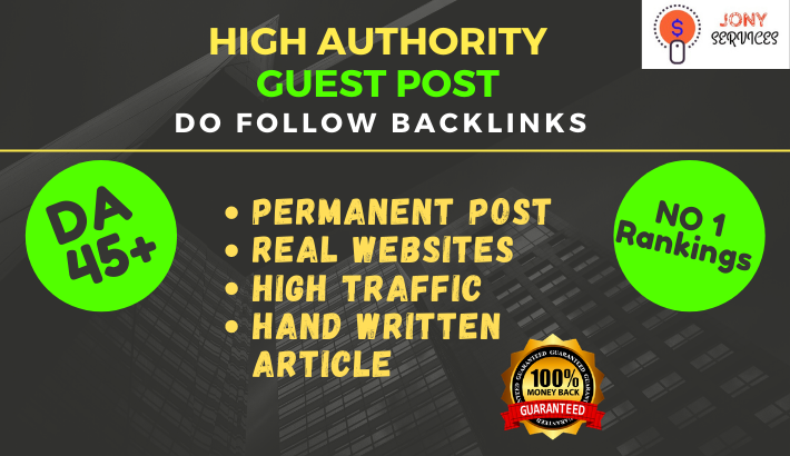 Write and Publish Guest Post with backlink on high da 45 plus website 