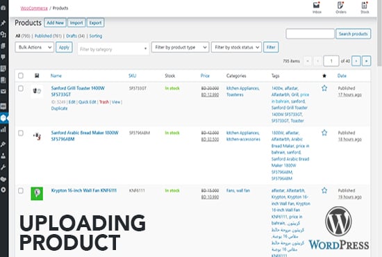 I will do 25 wordpress woocommerce product upload and product listing