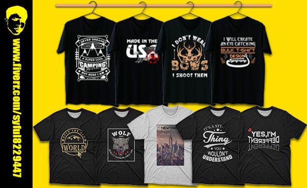 I will design professional graphic and typography 2 Tshirt design