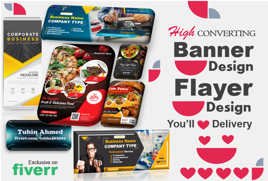 I will make flyer, web banner, poster, ads and many design