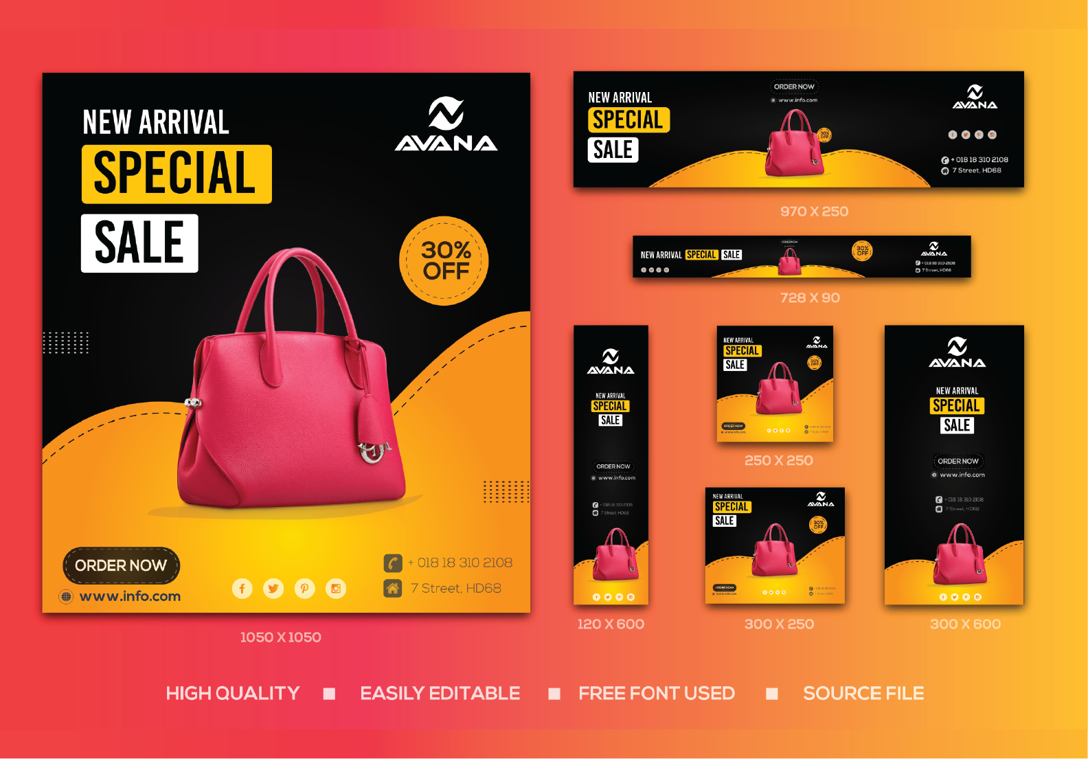 I will create any kind of Google Adds Banner include Social Media post Design