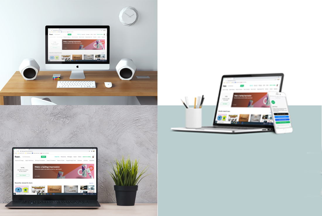 I will do logo mockup, web page mockup, tshirt mockup