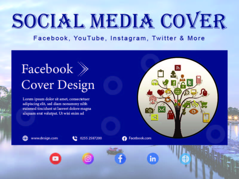 I will Design professional cover for Facebook, YouTube and LinkedIn.