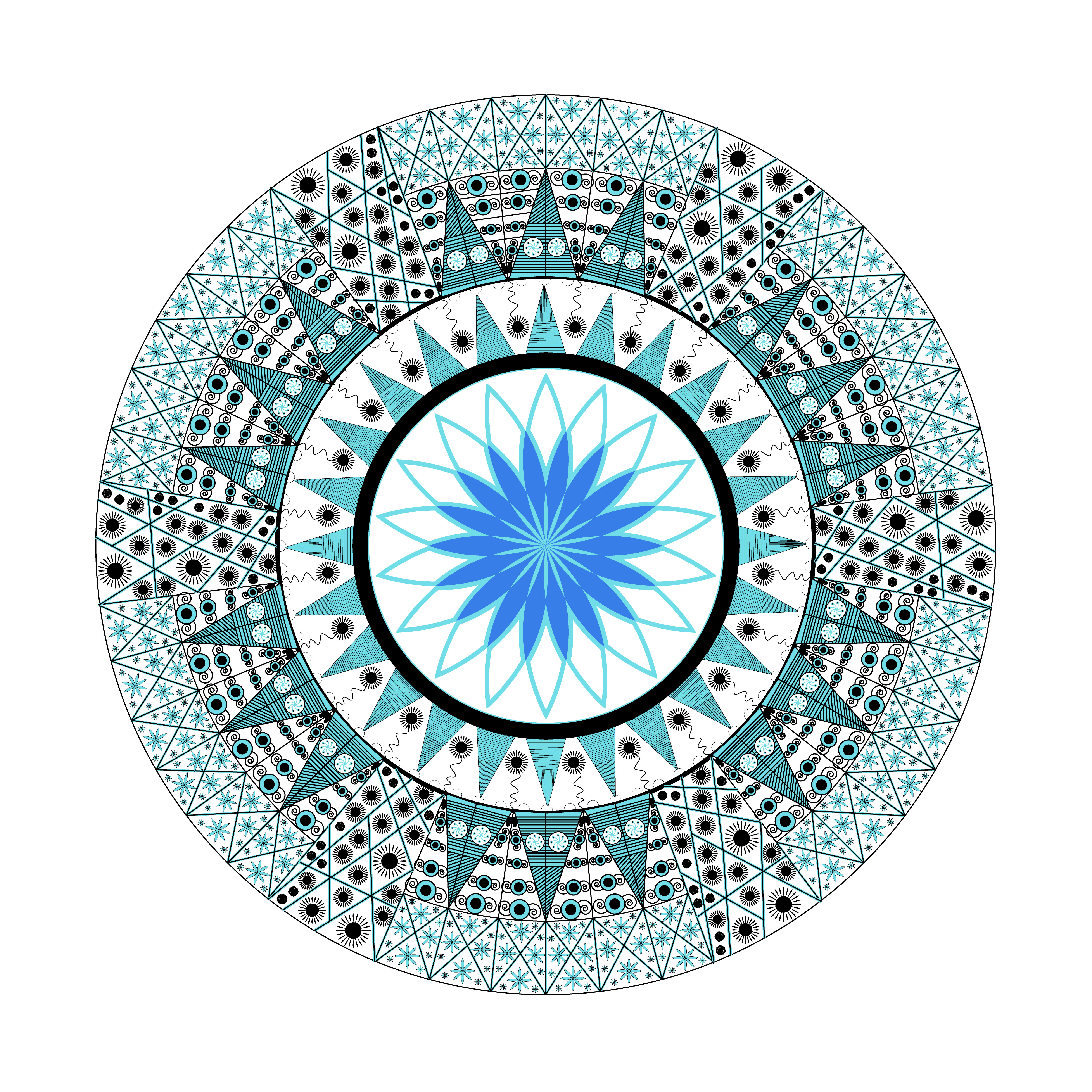 I will create floral beautiful printable adult mandala