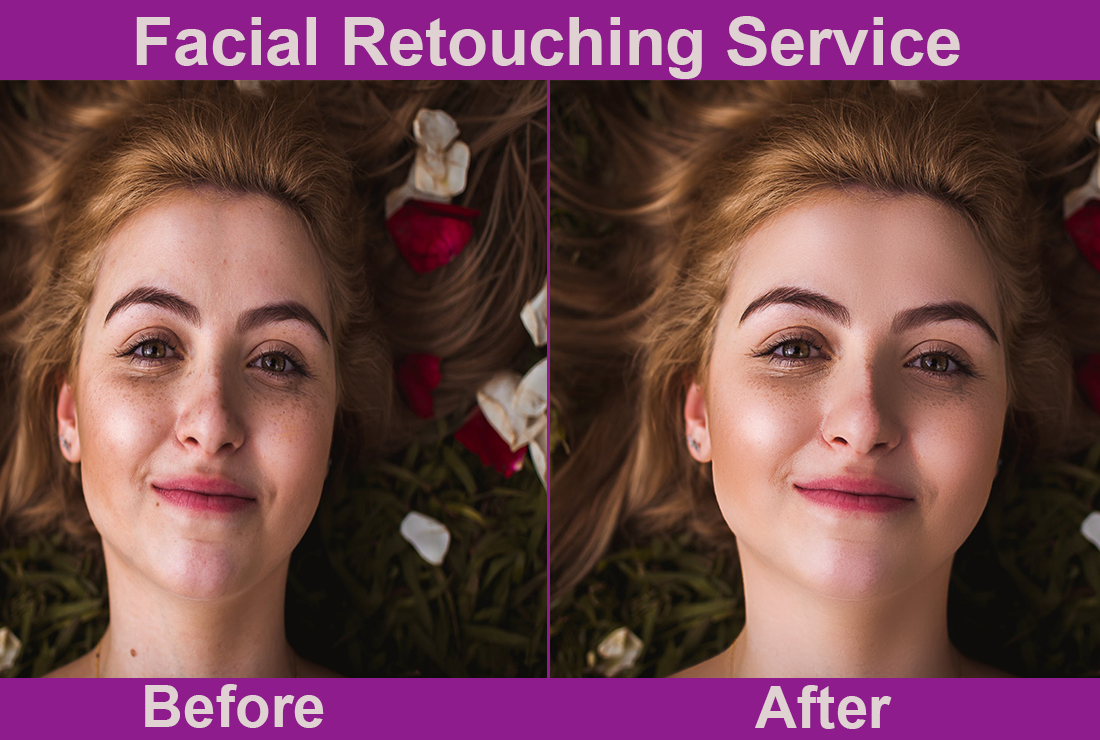 I will do your facial retouching for 2 photos within 3 hours