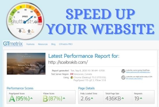 I will WordPress speed optimization, optimize WordPress, page speed