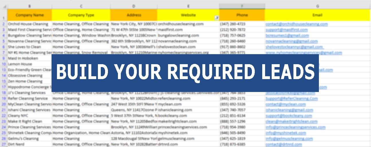 I will generate 100 B2B leads as your niche