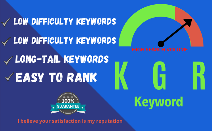 I will do KGR keyword research and competitor analysis