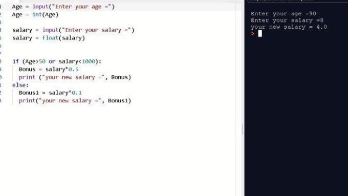 I will write simple python codes