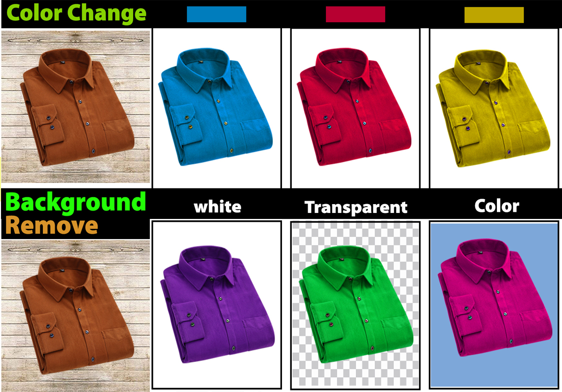 10 photo i will change color or remove background 