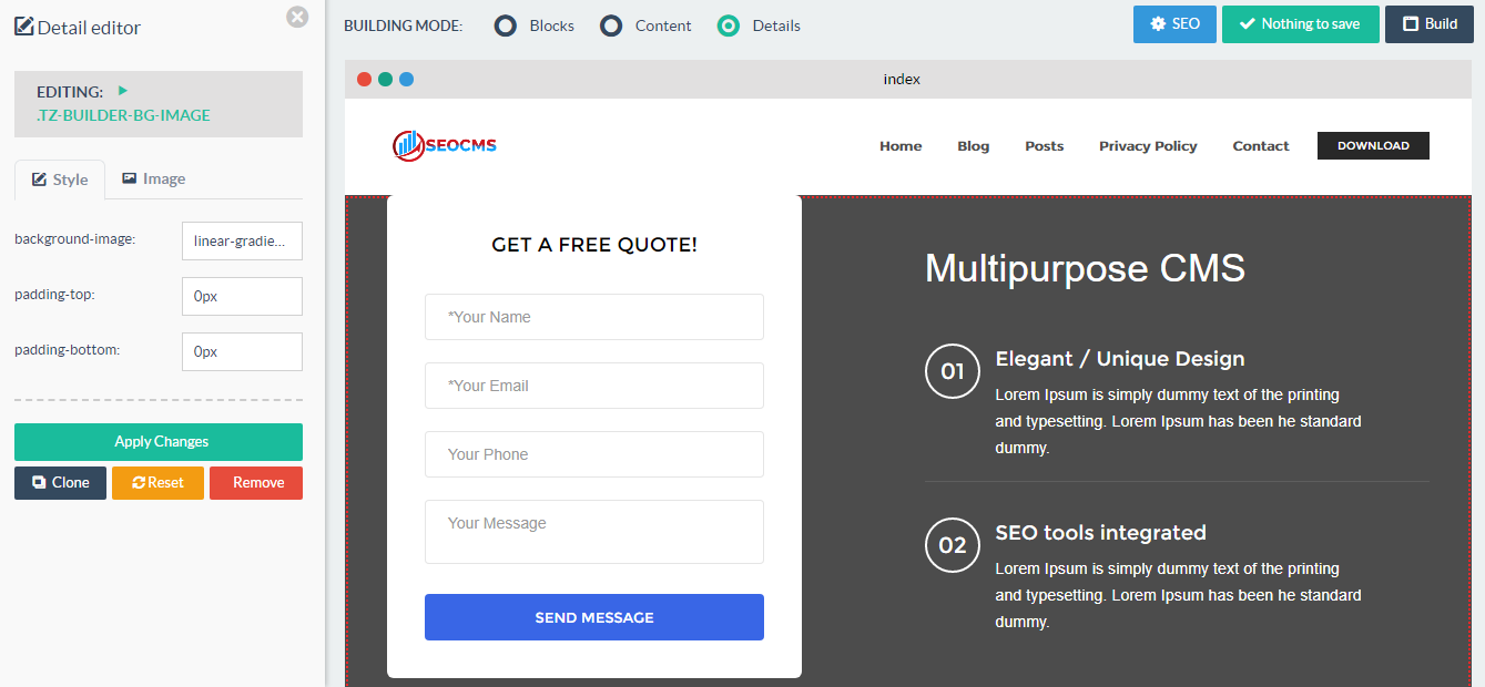 SEOCMS - Multipurpose CMS with Integrated SEO Tools & Multiple Blogging Tools!