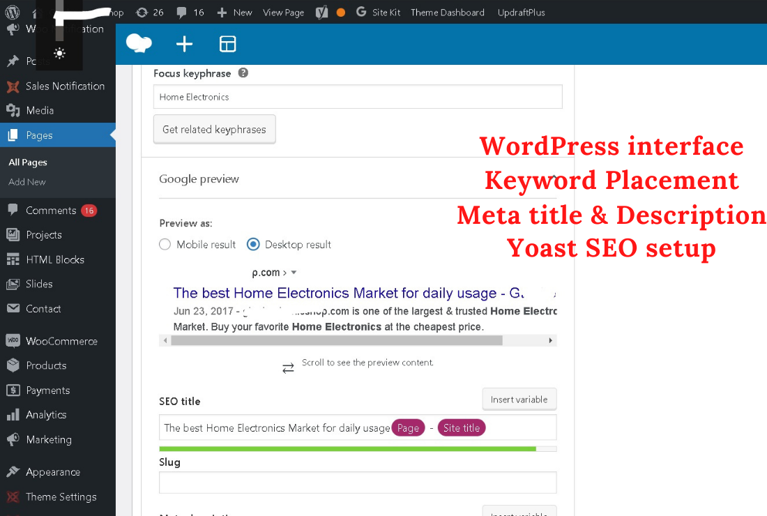 I will provide on page and technical on page seo service to rank on google 1st page