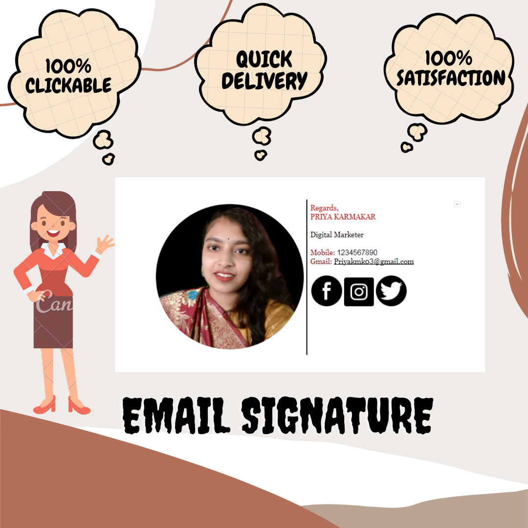I Will Create A Professional And Personal Clickable Email Signature For 