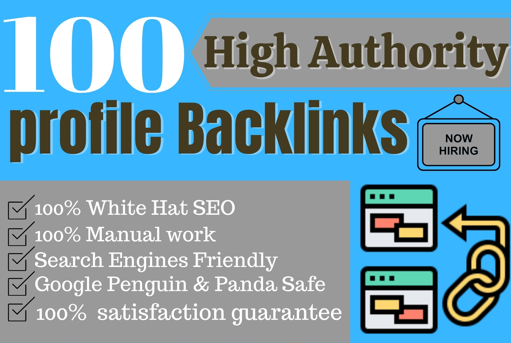 I Will Manually Create 100 Profile Backlinks With High Authority site.