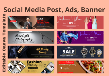 I will design facebook post, Instagram post, ads, banner using canva