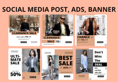 I will design facebook post, Instagram post, ads, banner using canva