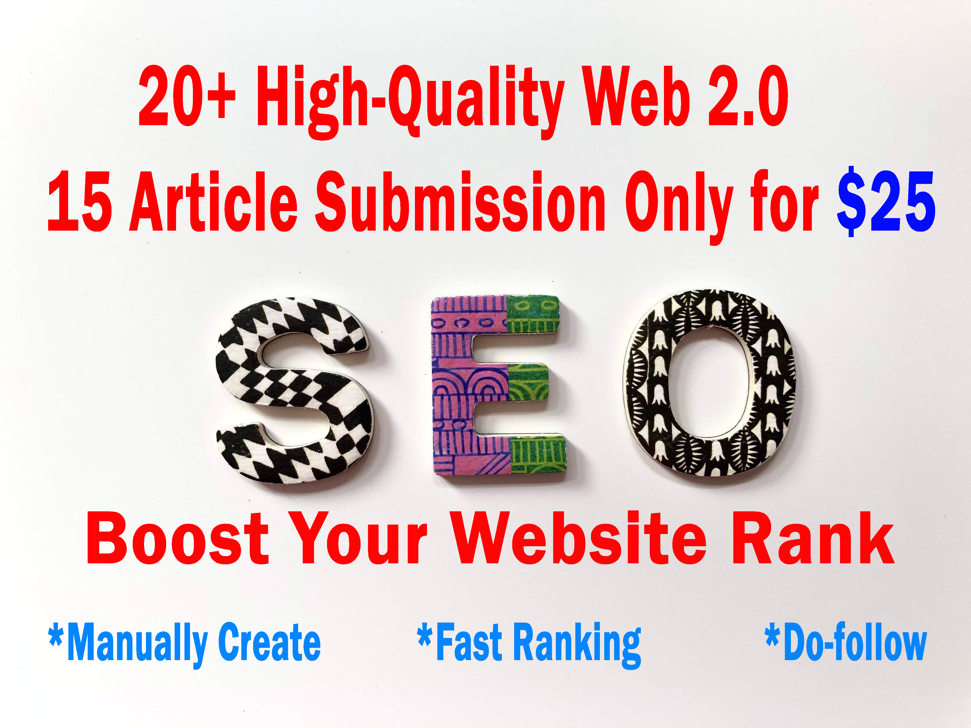 20 web 2.0 & 15 article submission including picture and unique article $25