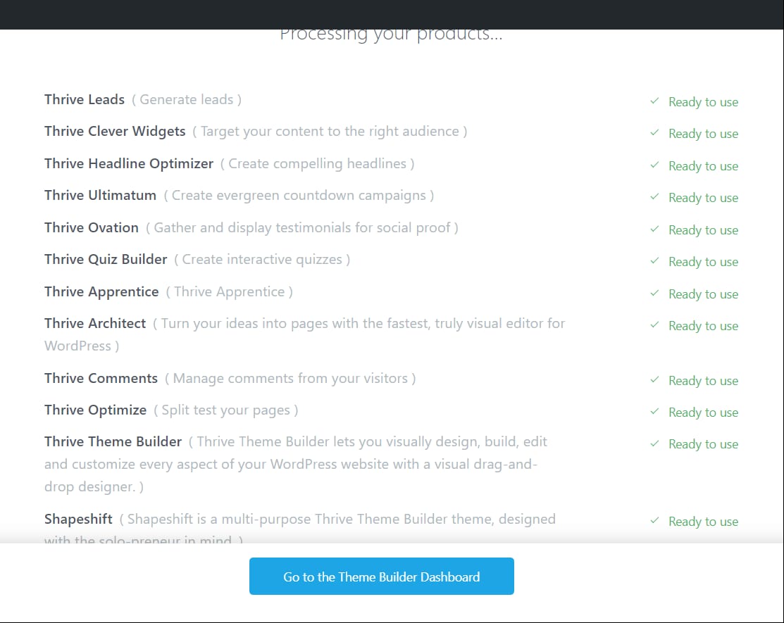 Install thrive architect, thrive plugins, thrive theme builder using Agency license