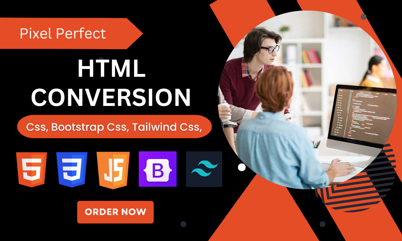 convert figma, xd, PSD to HTML CSS bootstrap and tailwind