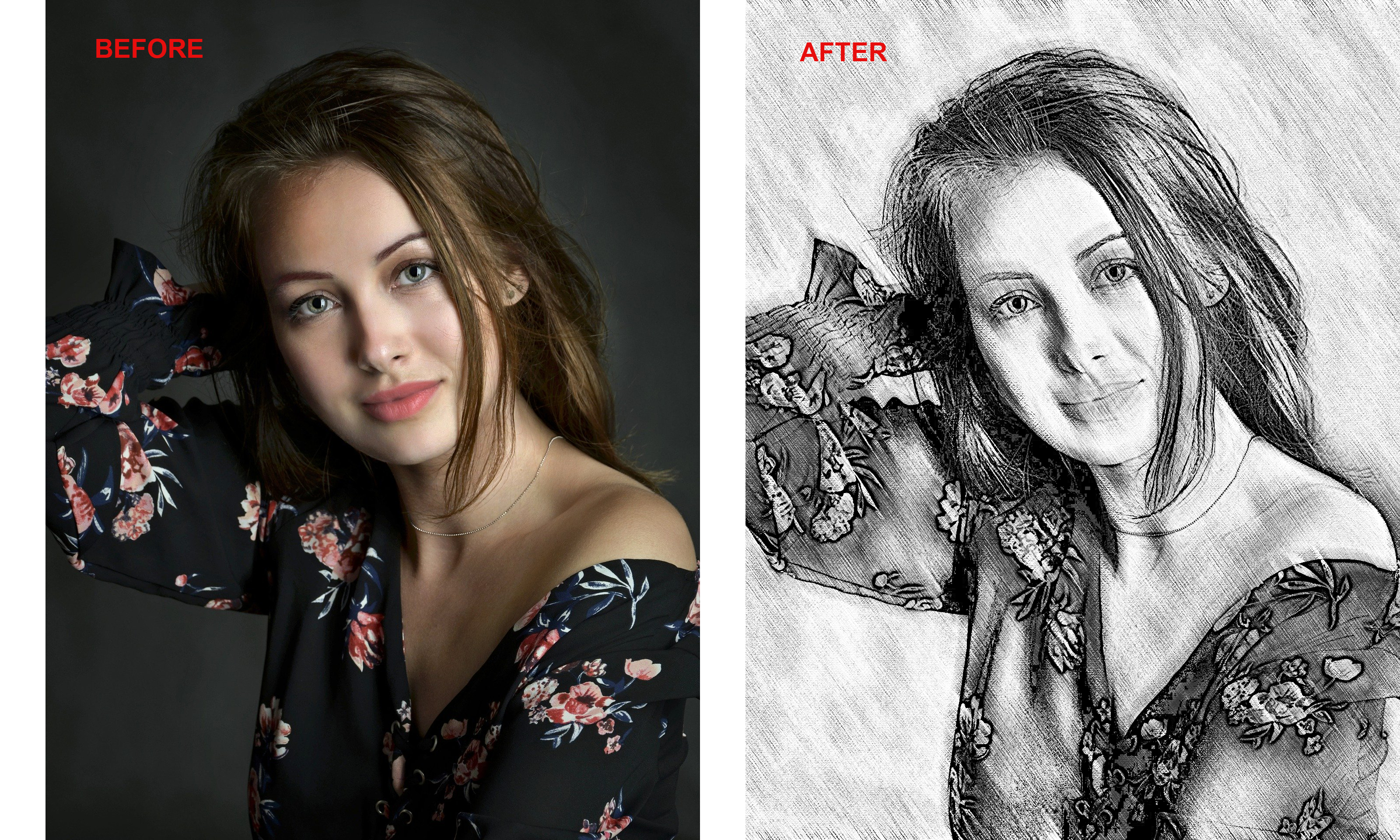 I will draw realistic pencil sketch from your photo