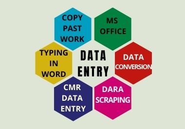 I will do data entry|copy past|MS office work for you in a short time