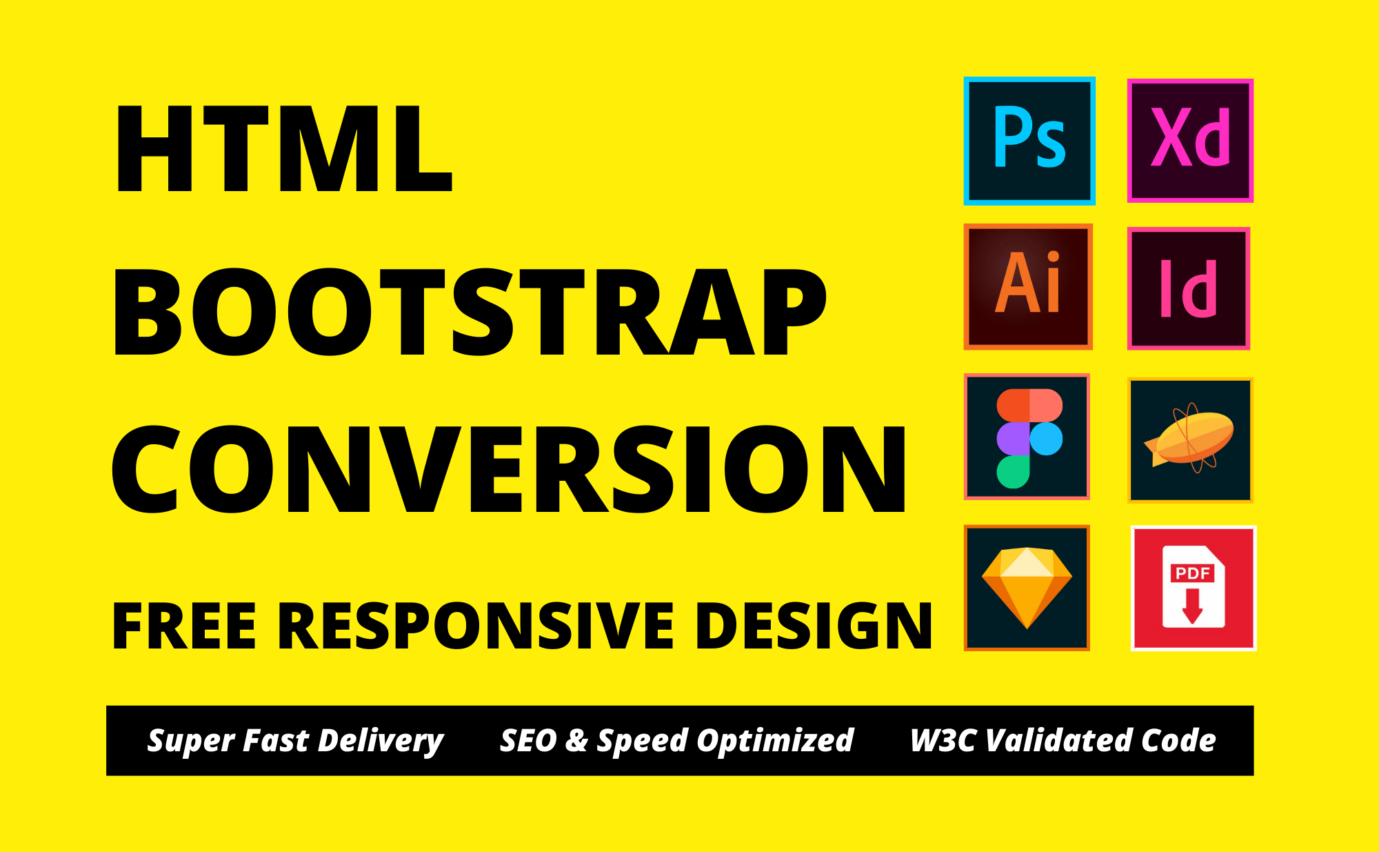 Convert psd to html xd to html figma to html sketch to html css  responsive bootstrap for 5  SEOClerks