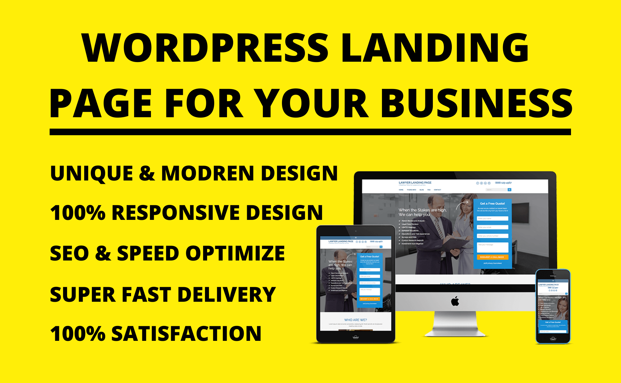 WordPress landing page design, sales page design, product page design for your business