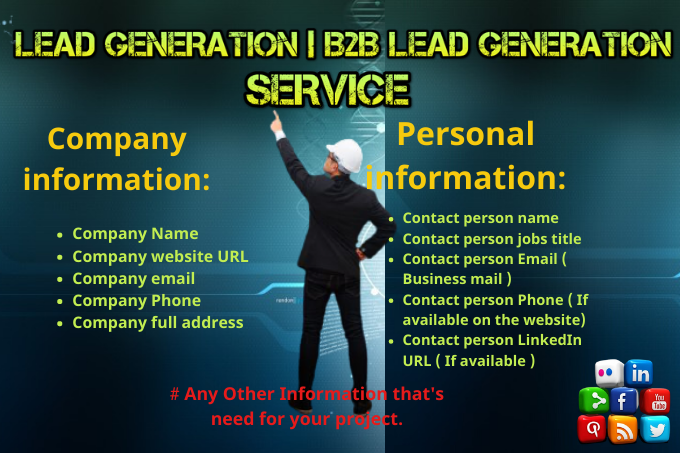 I will do b2b lead generation, web research and targeted lead generation