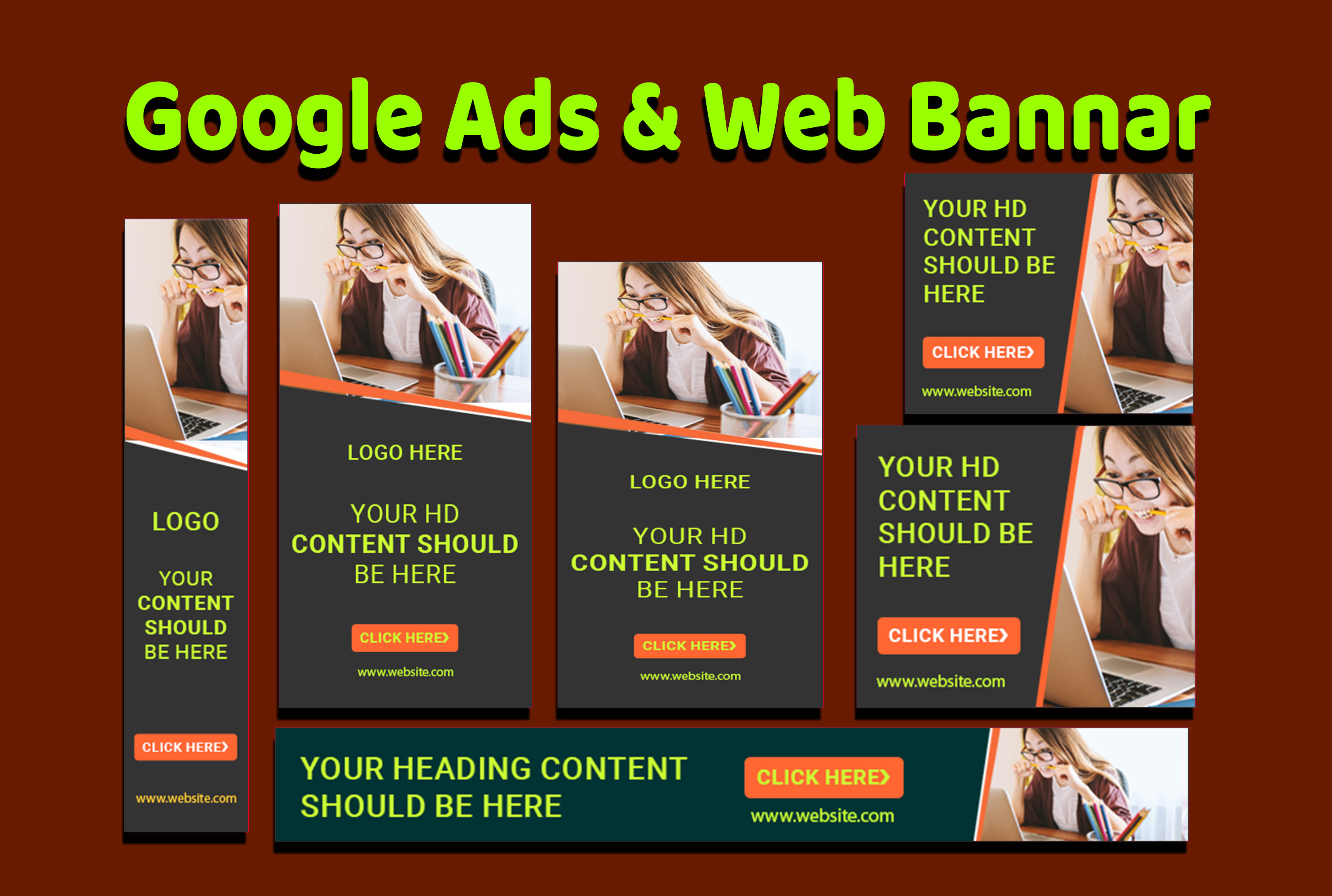 I will do web banner ads, google display ads design