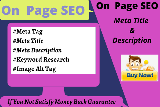 I will write on page SEO meta title and description or image alt tag