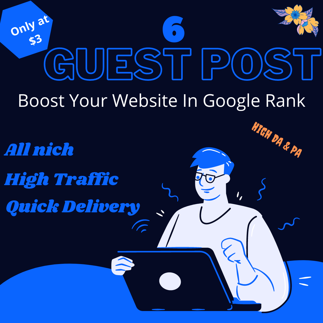 I will do 10 guest post with quality traffic on high da sites